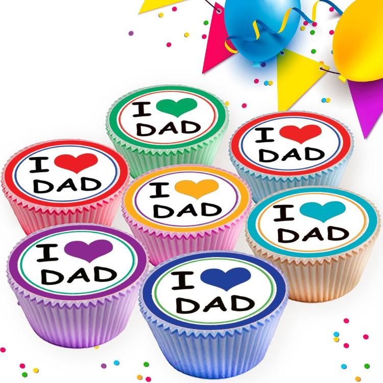FATHERS DAY EDIBLE CUPCAKE TOPPERS CAKE DECORATIONS FATHERS DAY EDIBLE CUPCAKE TOPPERS CAKE DECORATIONS