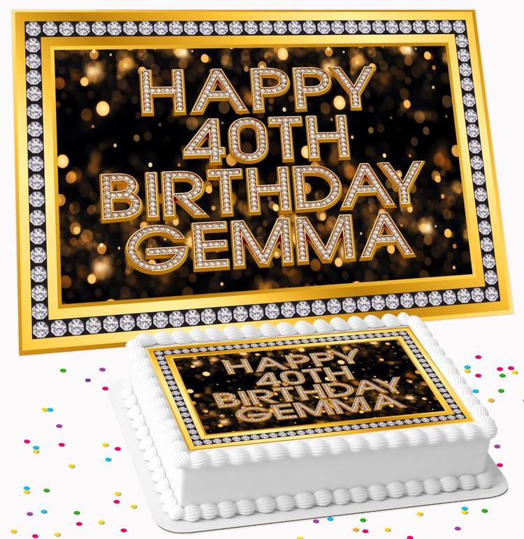 BLACK & GOLD PERSONALISED BIRTHDAY ICING EDIBLE COSTCO / A4 RECTANGLE / 7.5 INCH SQUARE CAKE TOPPER GC-450 BLACK & GOLD PERSONALISED BIRTHDAY ICING EDIBLE COSTCO / A4 RECTANGLE / 7.5 INCH SQUARE CAKE TOPPER GC-450